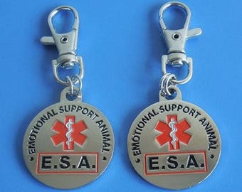 ALL ACCESS CANINE™ Choose Between: Service Dog Emotional Support Animal Esa Metal Dog Collar Tag