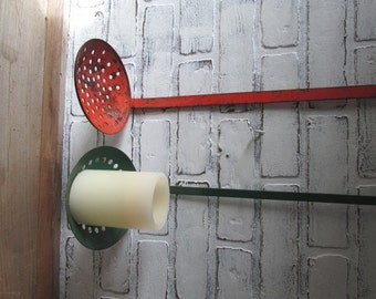 Industrial Strainer Metal Vintage Industrial Skimmer Your Choice Orange Or Green