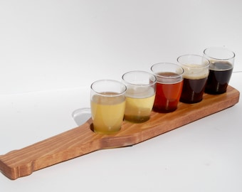 Custom Beer Flight - Beer Paddle 5 glass holder