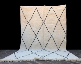 Gorgeous Beni Ourain rug 7x10, Moroccan Rug, Berber Rug, Pastel Rug, Minimalist Rug, Boho Rug, Kitchen Rug, Bathroom Rug, Neutral Rug, Boho