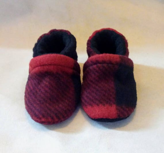 Buffalo Plaid: Soft Sole Baby Shoes 0-3M Buffalo Plaid: Soft Sole Baby Shoes 0-3M