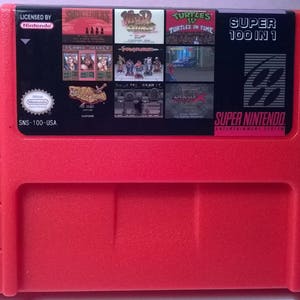 100 in 1 Super Game Cartridge 16-Bit Multicart NTSC SNES Super Nintendo - Free Shipping from United States! Hagane, Final Fight Guy, More!