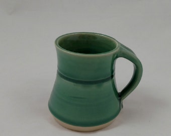 Turquoise Green Pottery Mug Handmade by Daisy Friesen