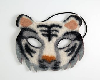 Felt Tiger Mask, Lao Hu Tiger Mask White, Felt Children's Mask