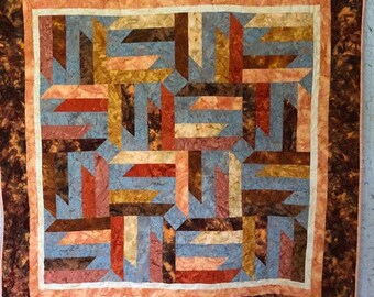 Batik Warm Colors Quilt, Quilts for Sale, Handmade Quilts, Quilts for Graduate, Quilts for Gifts