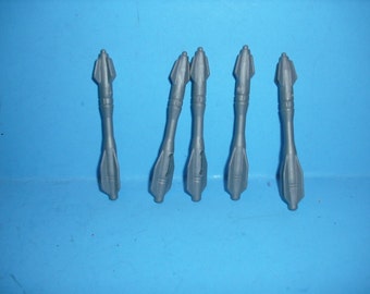Vintage Hasbro GI Joe ARAH 5 Gray Missiles/Rockets For 3 3/4 Action Figure Vehicles - 3 Inches Long