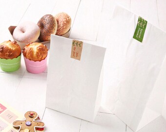 50pcs White paper bags, paper bags, gift bags, bakery bags, small white paper bags, white paper favor bags, white, paper bags