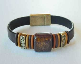 Brown Flat Leather Bracelet