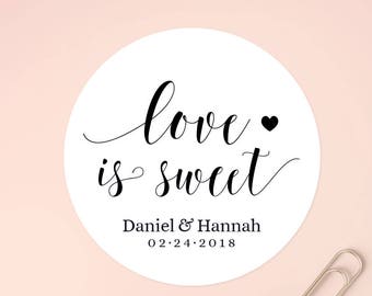 Love is Sweet Stickers, Wedding Favors, Wedding Favor Stickers, Custom Stickers, Wedding Stickers for Favor, Thank You Sticker, SET OF 20