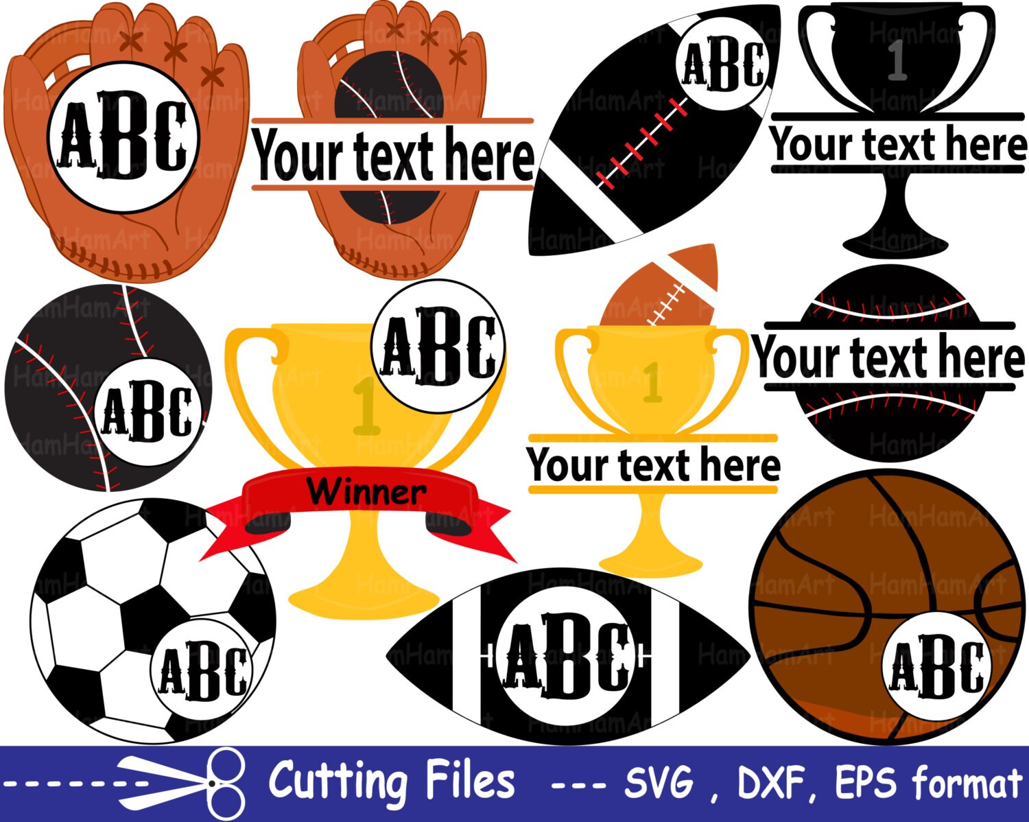 Download Cutting files SVG DXFEPSpng Sports items Logo Vinyl