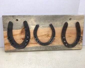 Hand-Crafted Lucky Horse Shoe Jewelery Rack