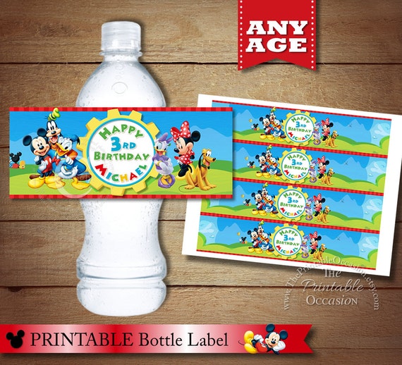How to make minnie mouse water bottle labels