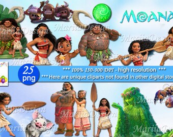 Moana Clipart, 25 PNG, 300 Dpi, Moana clip art, Moana png, Moana, Moana Instant download, Moana download, Te fiti, Moana digital clipart