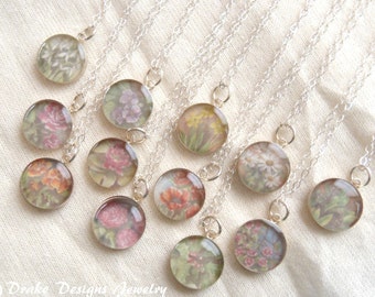 ONE Birth Flower Necklace Sterling Silver personalzed Birth Month Charm necklace Unique Birthday Gift for her