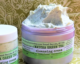 Matcha Green Tea Facial Cleanser-with Green Tea Extract-OR NEW Oat Milk Facial Cleanser-A "Soapless" Alternative-Great for "Problem Skin"