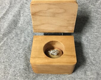 Engagement Ring Natural Cherry Wood Box