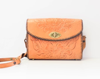 vintage tooled leather purse
