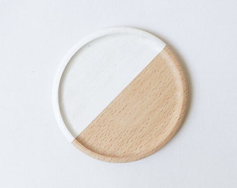 Wooden coasters painted geometric designs