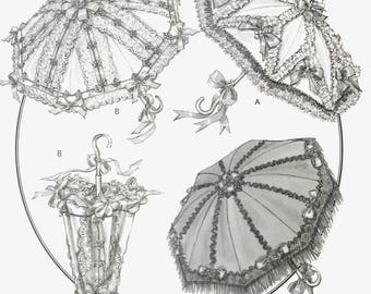 Butterick 4955 Making History Decorated Parasols and Covers Sewing Pattern by Rachel Wallis uncut new