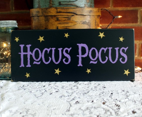 Halloween Sign Hocus Pocus Wood Sign Witch Magic Plaque Wall