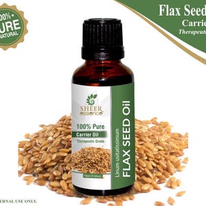 100% Pure Natural Flax Seed Carrier Oil - Sheer Essence - Therapeutic Grade Flax Seed Oil 5ml To 500ml Free Shipping Worldwide