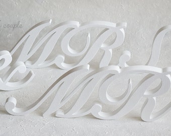 Wedding Sign MR & MRS, Wooden letters table decor, Wedding gift