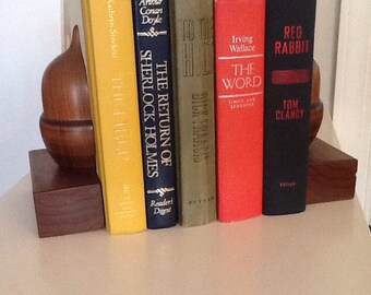 Vintage Wood Acorn Bookends