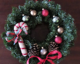 Candy Cane Christmas Wreath