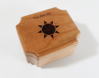 Personalized You Are My Sunshine Music Box Add Name, Hand Made Small Wooden Music Box, You Are My Sunshine Music Box, Personalized Custom