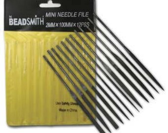 12 Beadsmith Metal File Set 4" Fine For Small Projects Models PMC Art Clay NF738