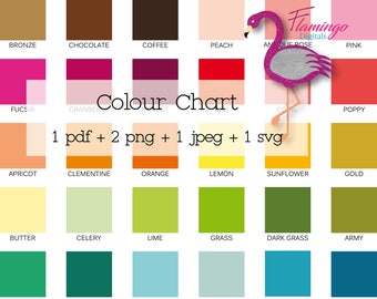 COLOUR CHART, Printable colour chart, sellers tools, graphic designer must have, instant download