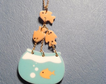 Bowl of Goldfish Necklace
