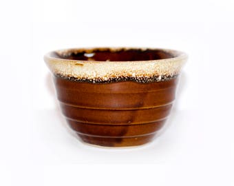 USA Brown Drip Pottery Bowl by BigMuddyVintageShop