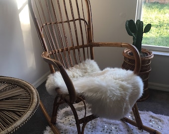 Franco Albini Style Rattan Rocking Chair