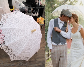 Special Offer Battenburg Lace Vintage Umbrella Parasol For Bridal Bridesmaid Wedding