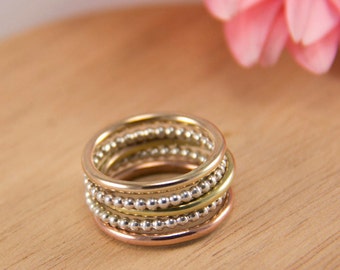 Stacking Rings. Simple Ring Set. Stacking Ring Set. Stackable Ring Set. 14kt Gold Fill. Copper Ring. Everyday Rings. Best Stacking Rings.