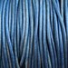3mm Blue Distressed Leather Cord Round Natural Dye - 2 Yard Increments