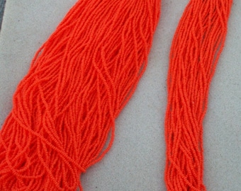 Orange opaque 11/0 seed beads , Czech beads , size 11 seed beads , orange seed beads , opaque beads