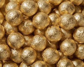 Sweetworks Balls Solid Milk Chocolate Candy - Gold - 1 LB Bag