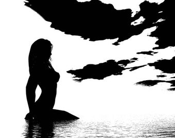 Painted on canvas "Naked at dusk" 30 x 30 POP ART