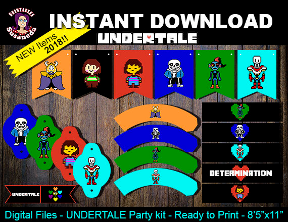 UNDERTALE Party Kit Printable in English. Instant download