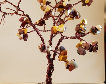 Mookaite and Wire Tree on rock base
