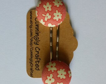 Pink Floral Bobbie Pins