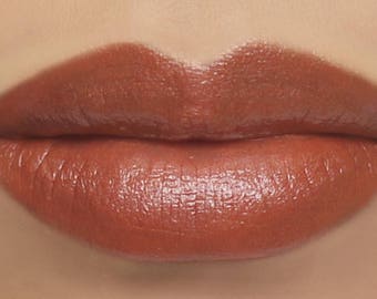 Vegan Lipstick - "Snapdragon" (pearly coral peach lipstick color) natural lip tint, balm, lip colour mineral lipstick