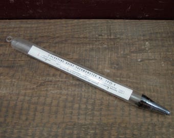 Vintage Testrite Floating Dairy Glass Thermometer No. 1950 - 9 - Milk Cheese Pasturizing