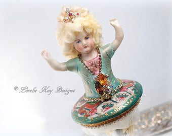 Art Doll Ballerina Dancer Doll Assemblage Art Doll Antique Blonde China Head Doll Lorelie Kay Original