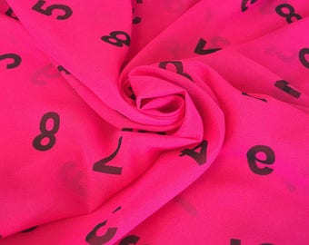 Hot Pink Number Fabric - 58 Inches Wide