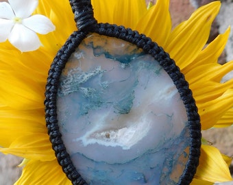 Green Moss Agate Necklace,Moss Agate stone , Mens necklace ,mans necklace, for her, Healing stones and crystals