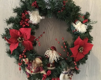 Star and Snowflake Frame Clip Art Set Circle Garland Wreath