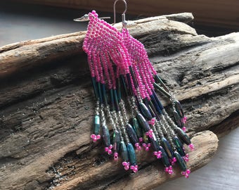 Vintage boho beaded earrings